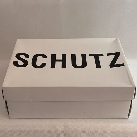 New in Box Schutz Raira Black Leather/Transparent Block Heel Slide Sandals - Picture 11 of 12